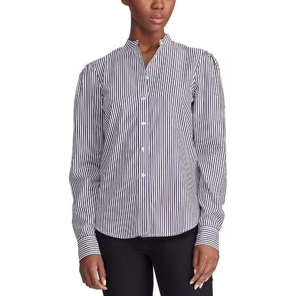NEW Lauren Ralph Lauren Purple Striped Shirt - Picture 1 of 4